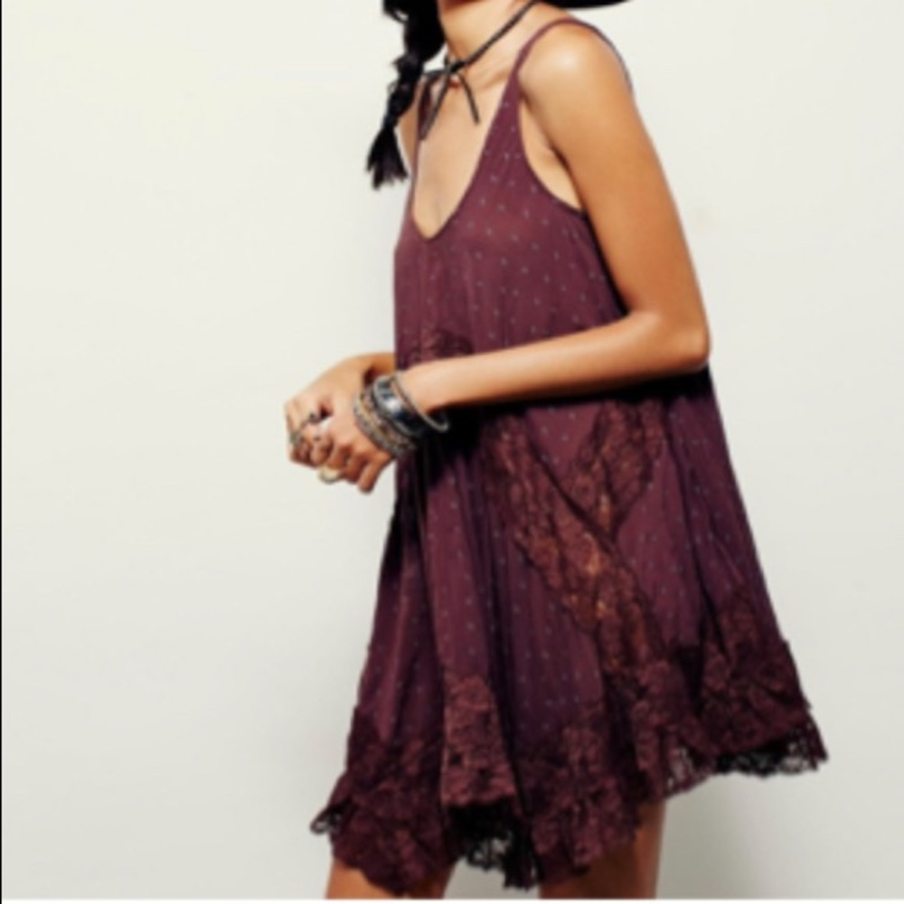 Free People Trapeze Lace Slip Dress